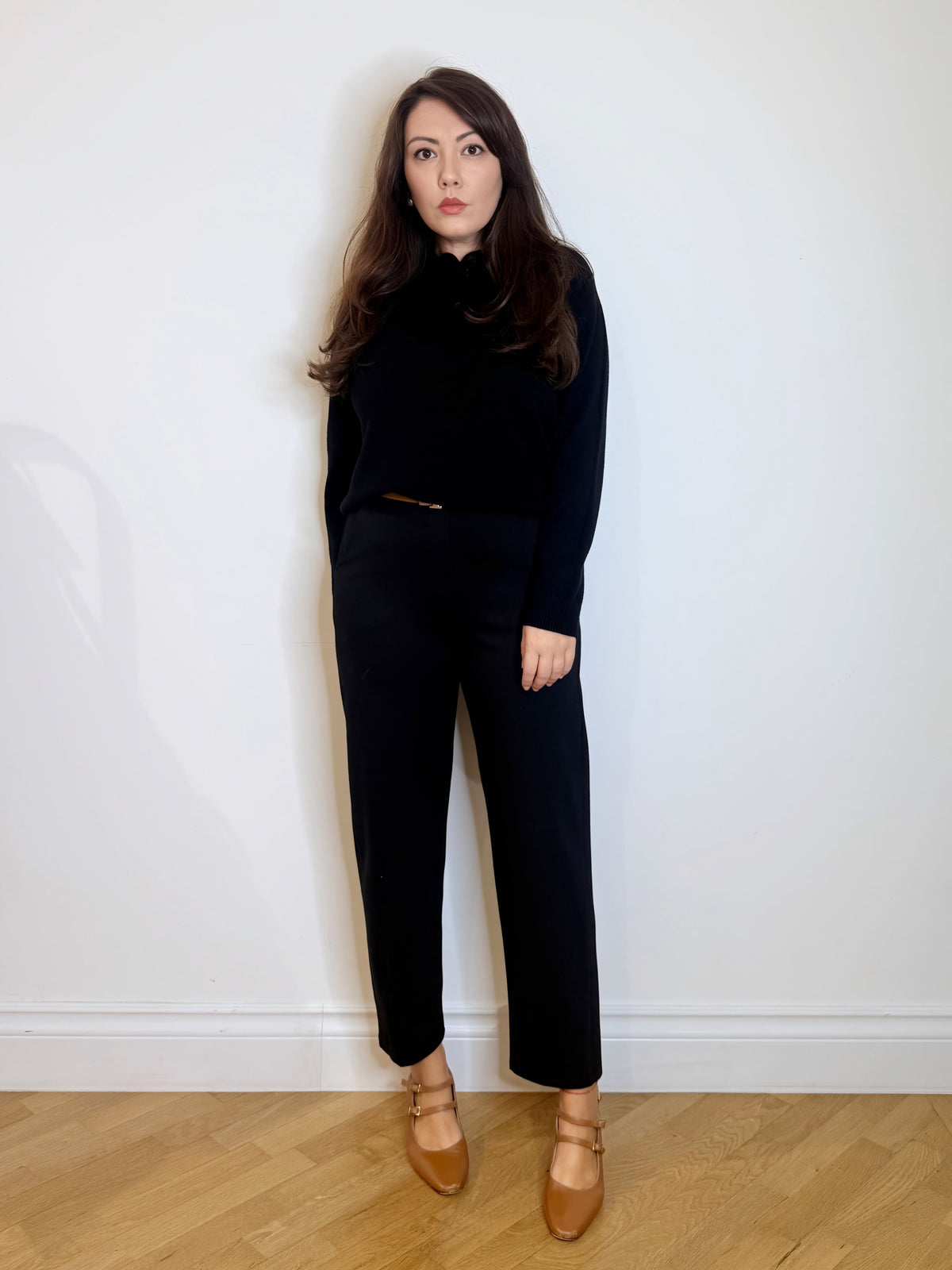 Pantalone barrel nero in punto Milano