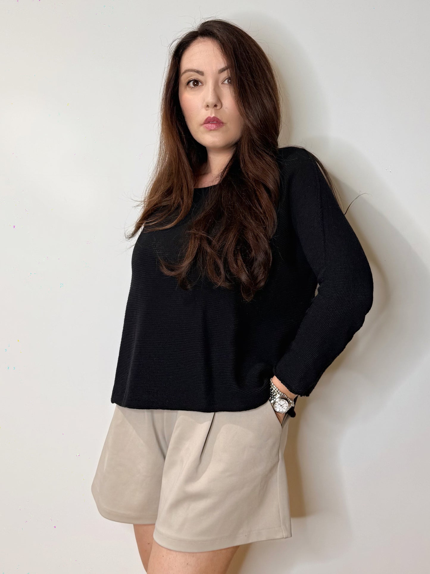 Maglia asimmetrica in cotone