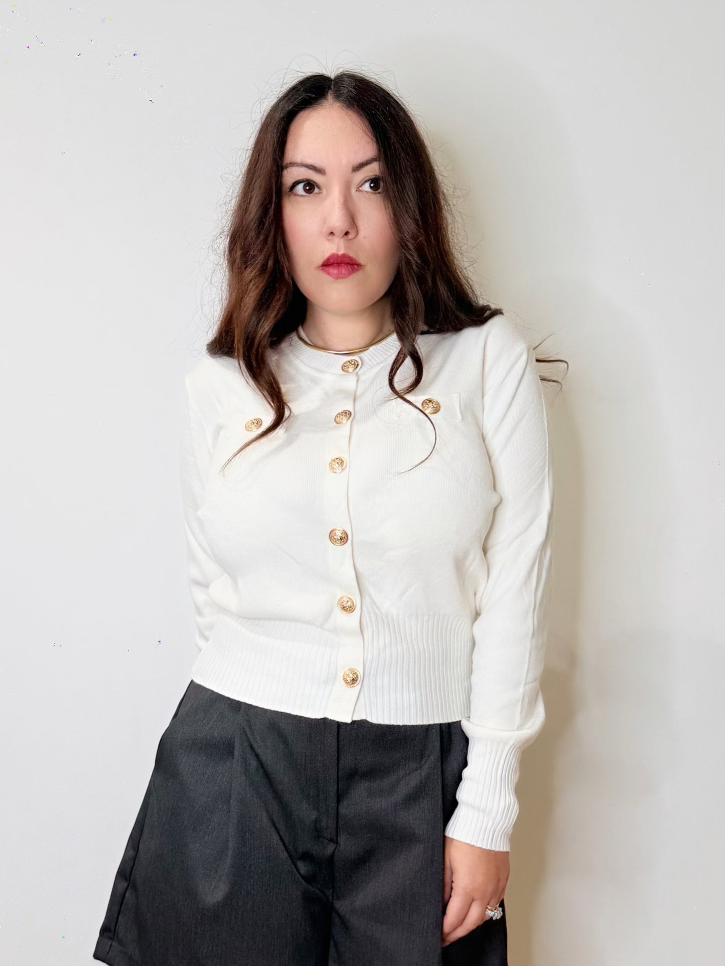 Cardigan bon ton panna