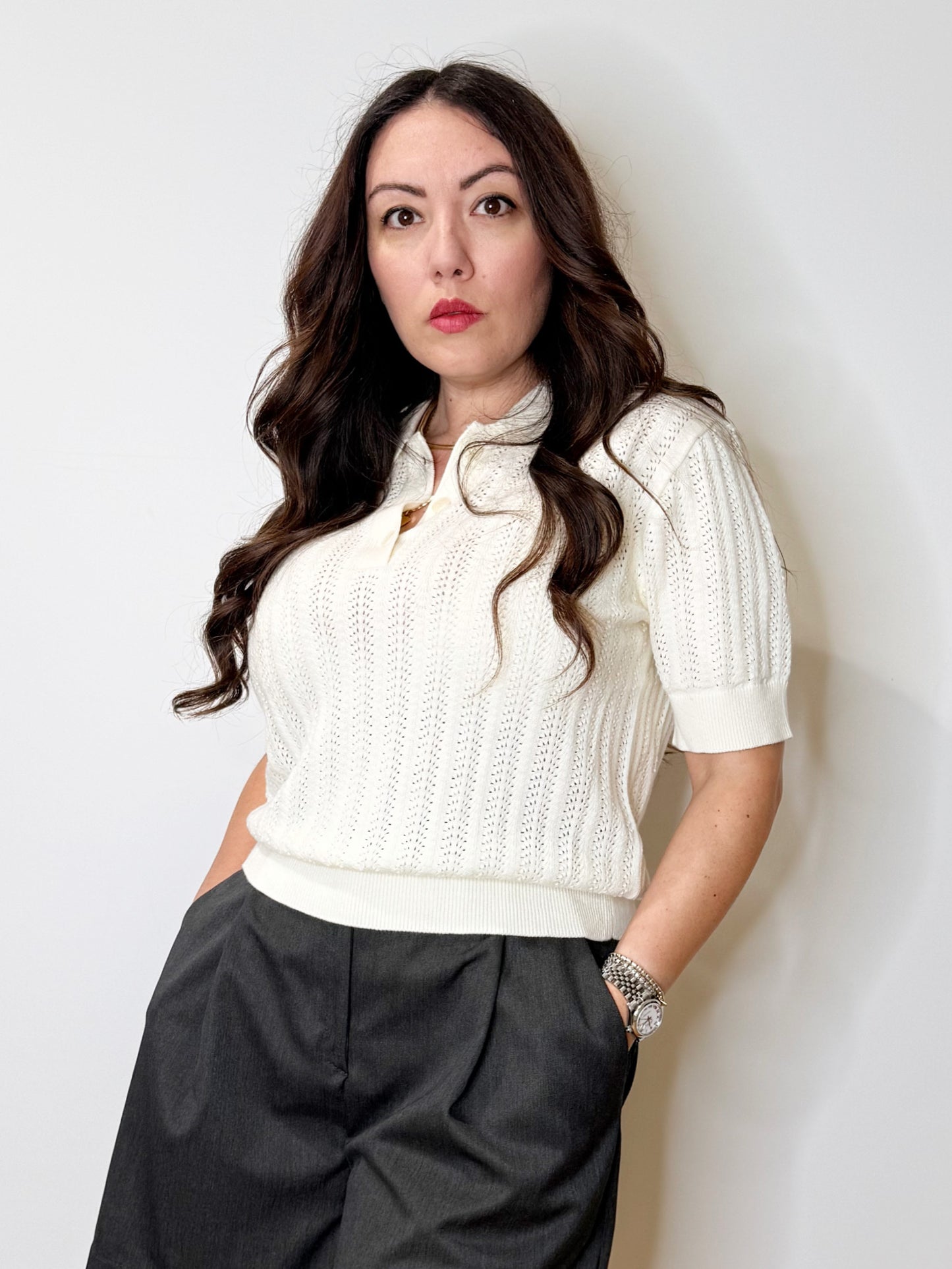 Polo in 100% cotone panna