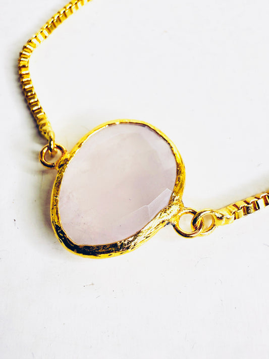 Bracciale con quarzo rosa
