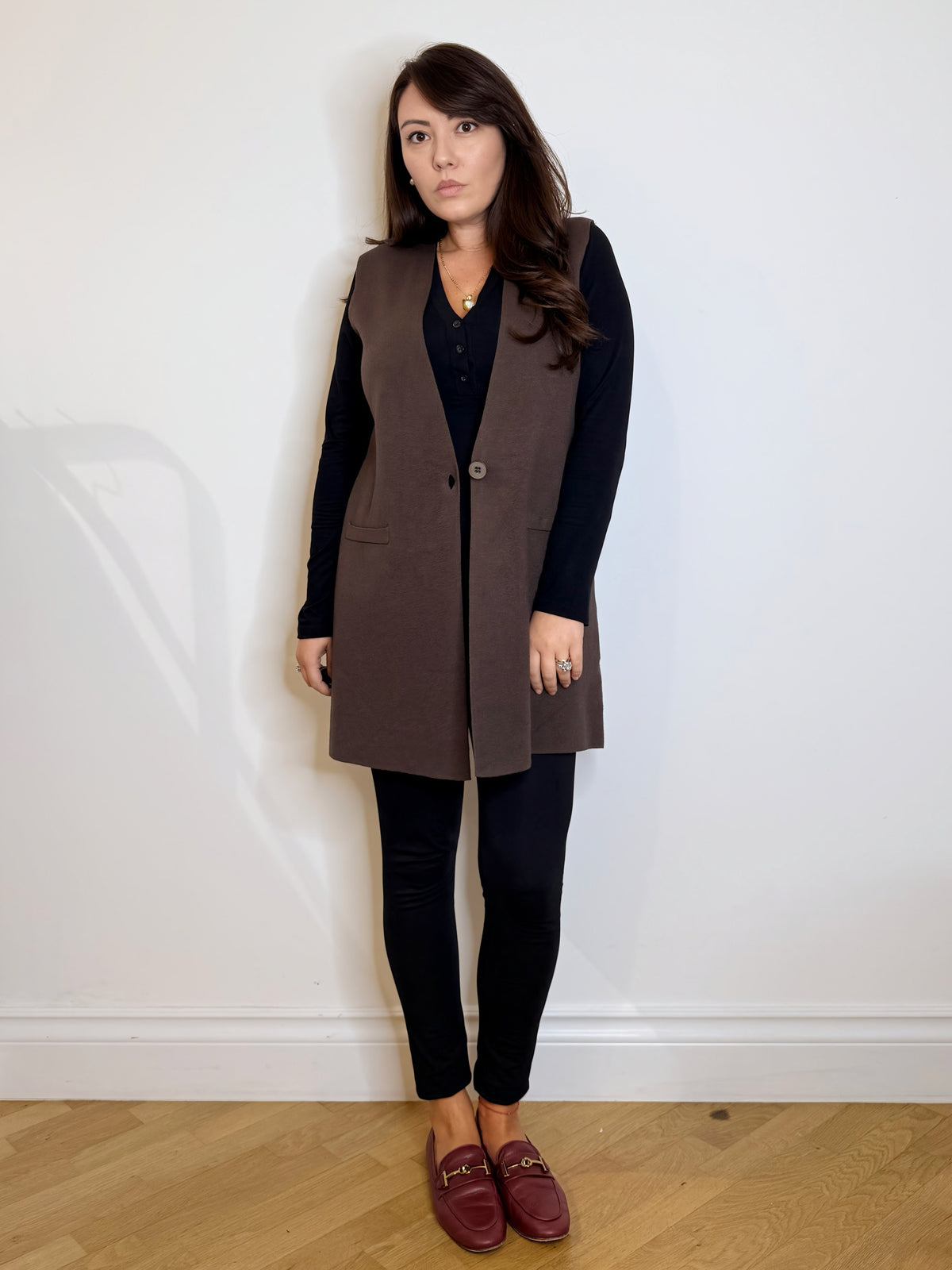 Gilet in maglia cioccolato