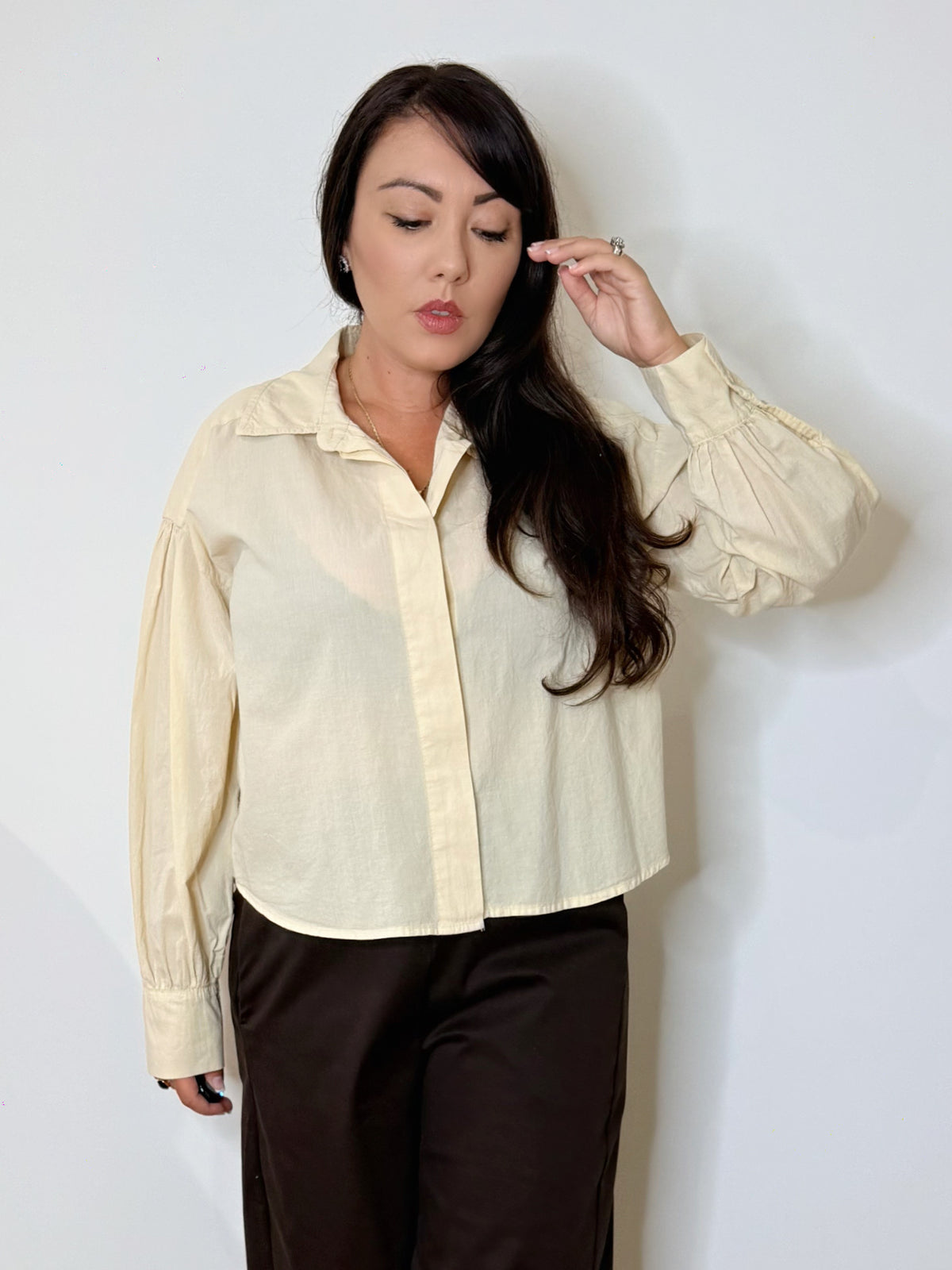 Scamicia svasata 100% cotone crema
