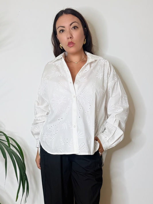 Camicia in pizzo sangallo