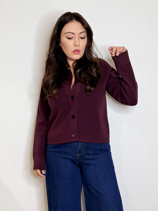 Cardigan bon ton burgundy
