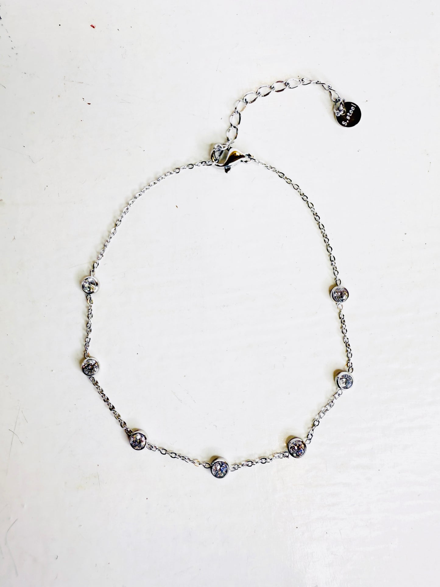 Cavigliera con strass silver