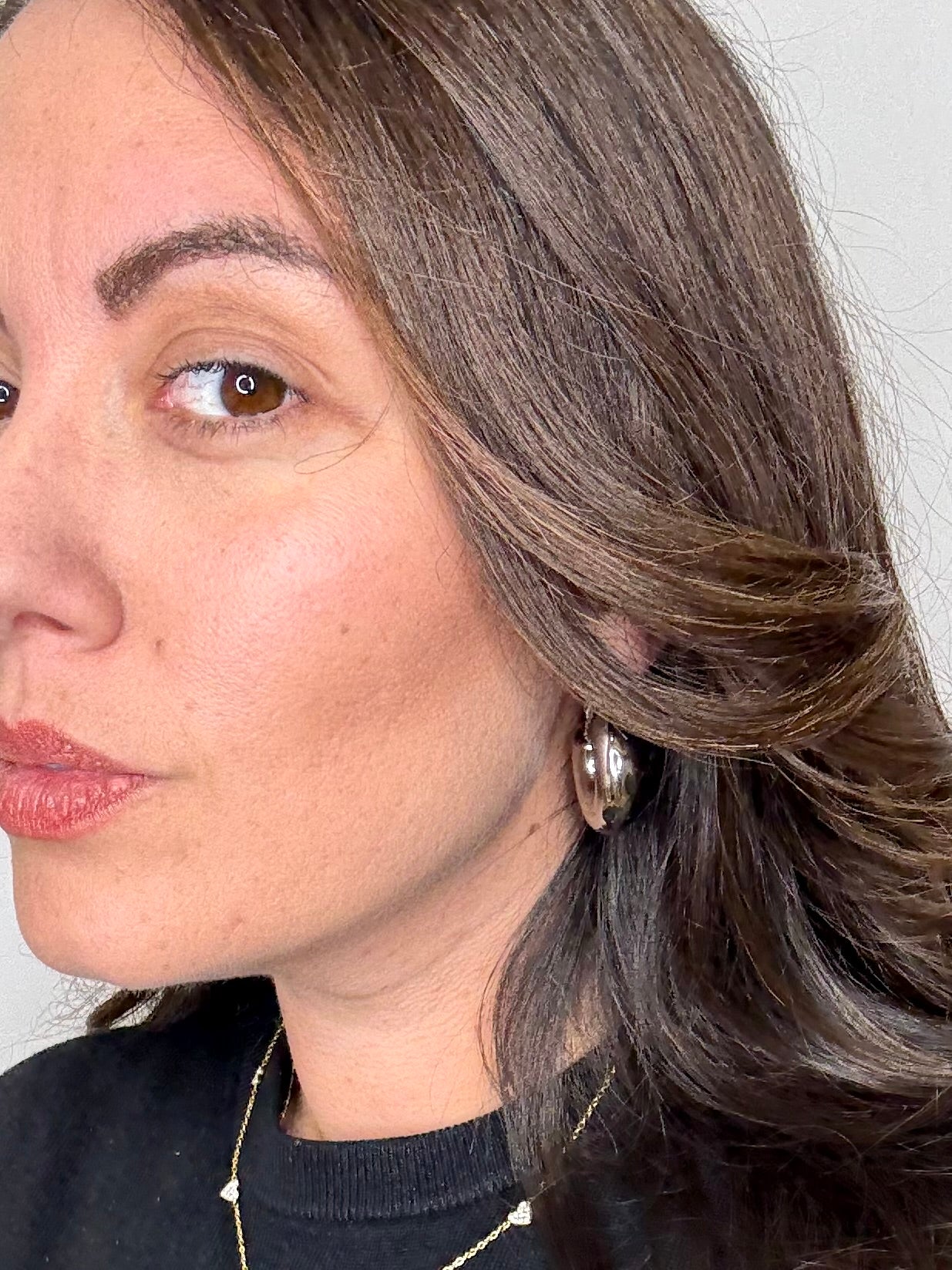 Orecchi bombati cerchi medi silver