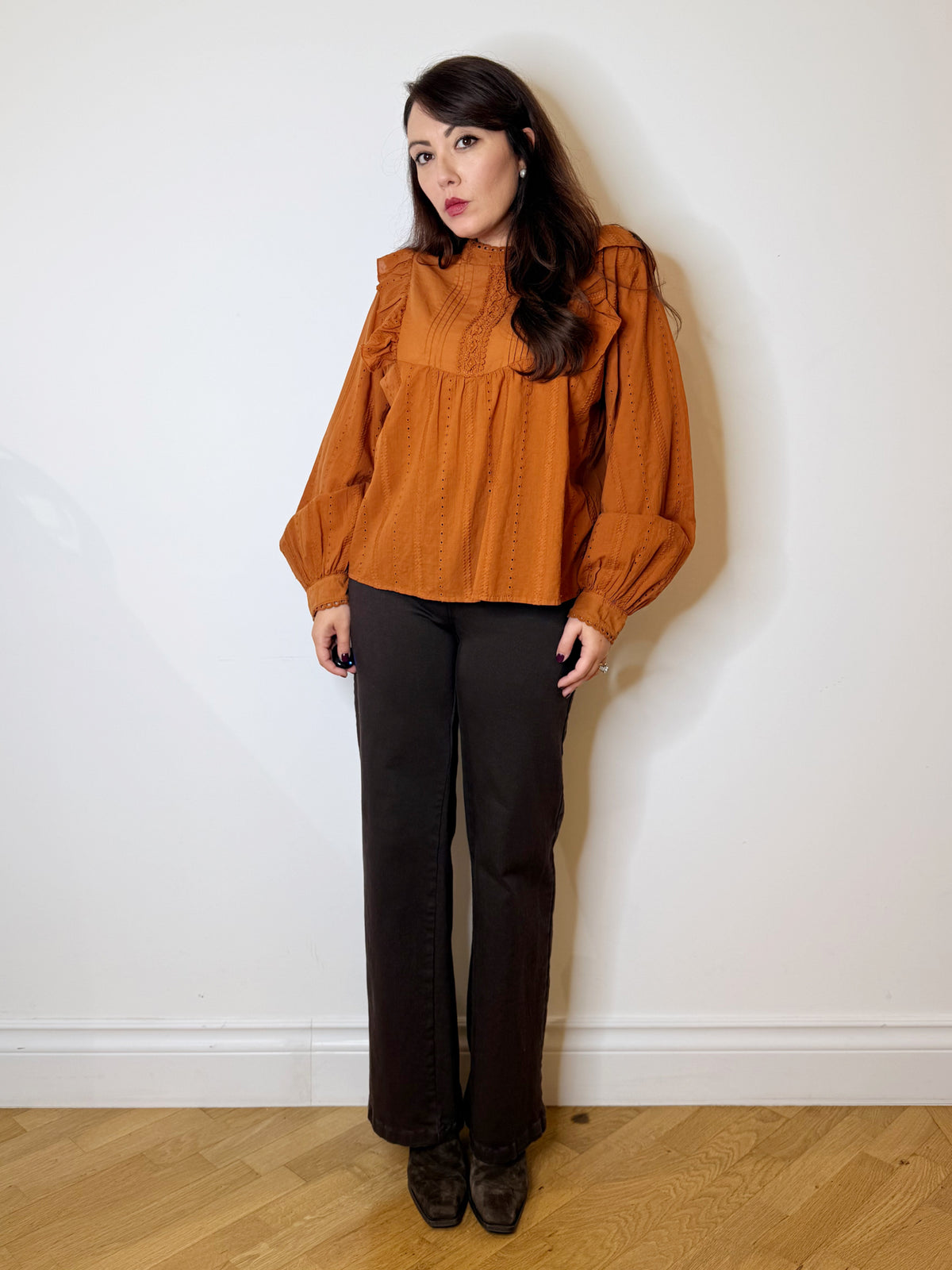 Camicia bohemien cotone zucca