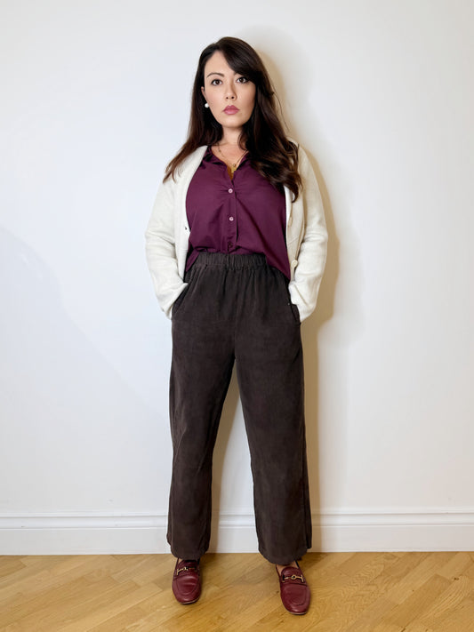 Pantalone in velluto a coste testa di moro