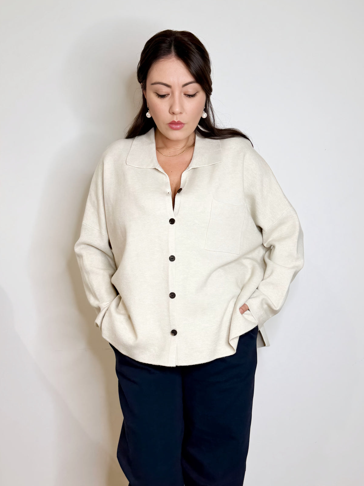 Maxi camicia in maglia