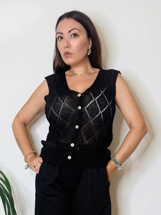 Gilet in maglia nera