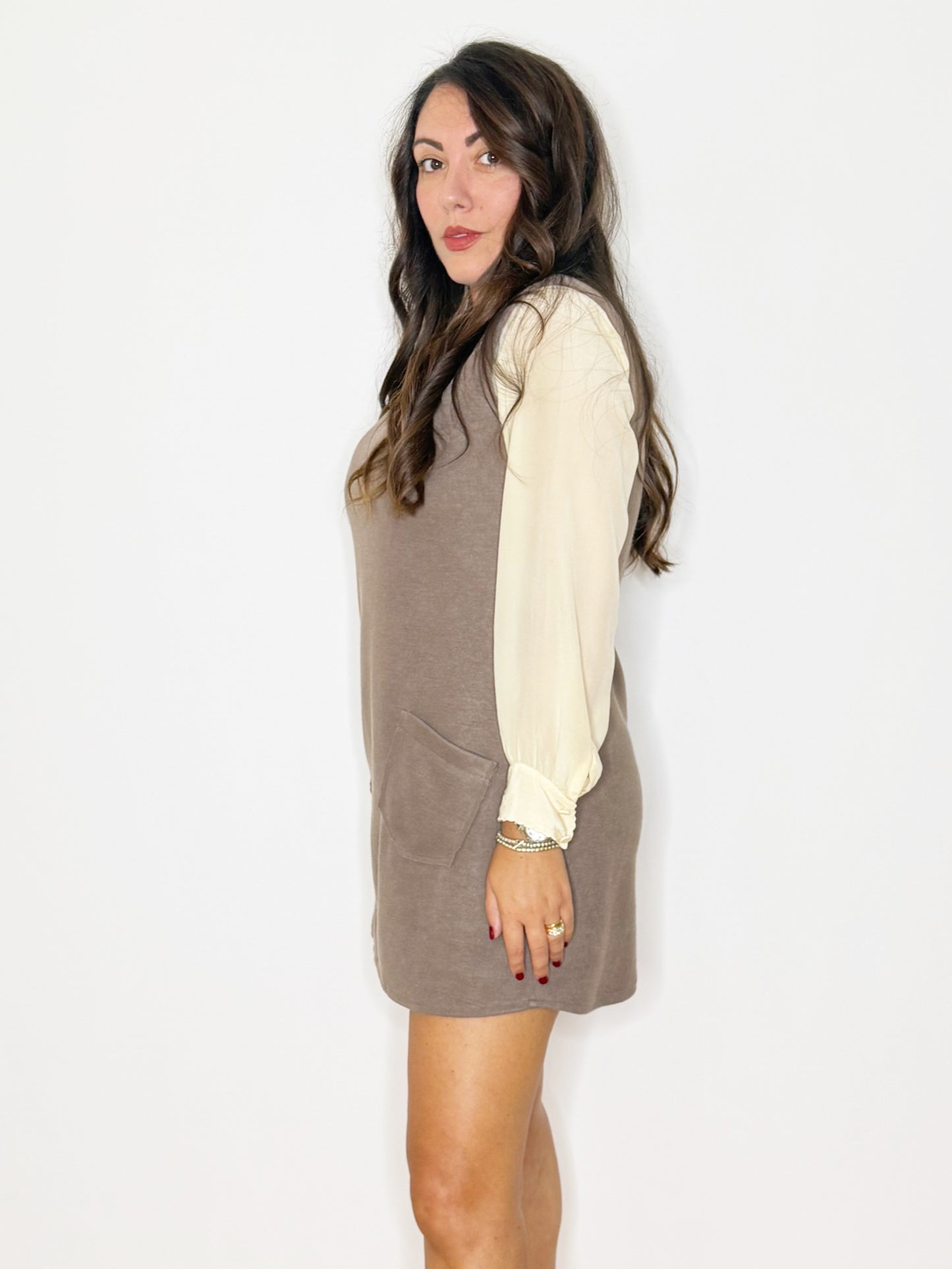 Scamiciata in maglia con tasche