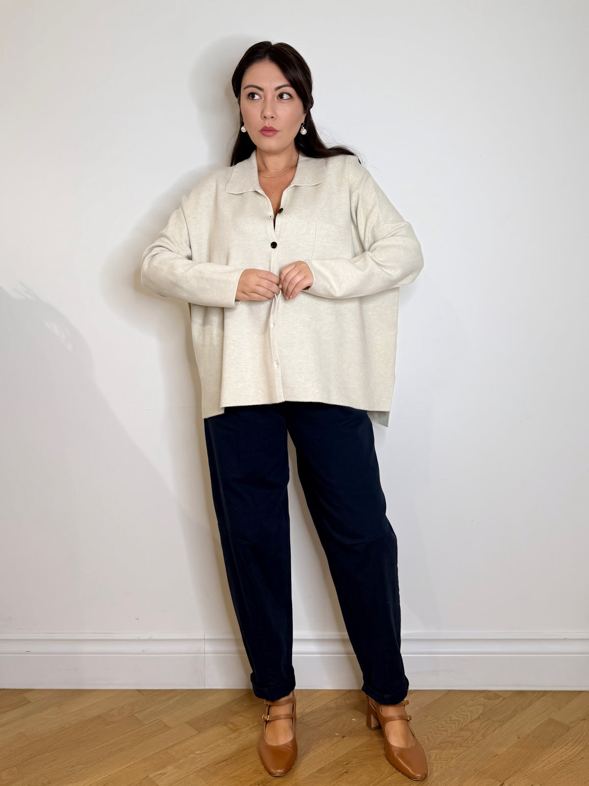 Maxi camicia in maglia