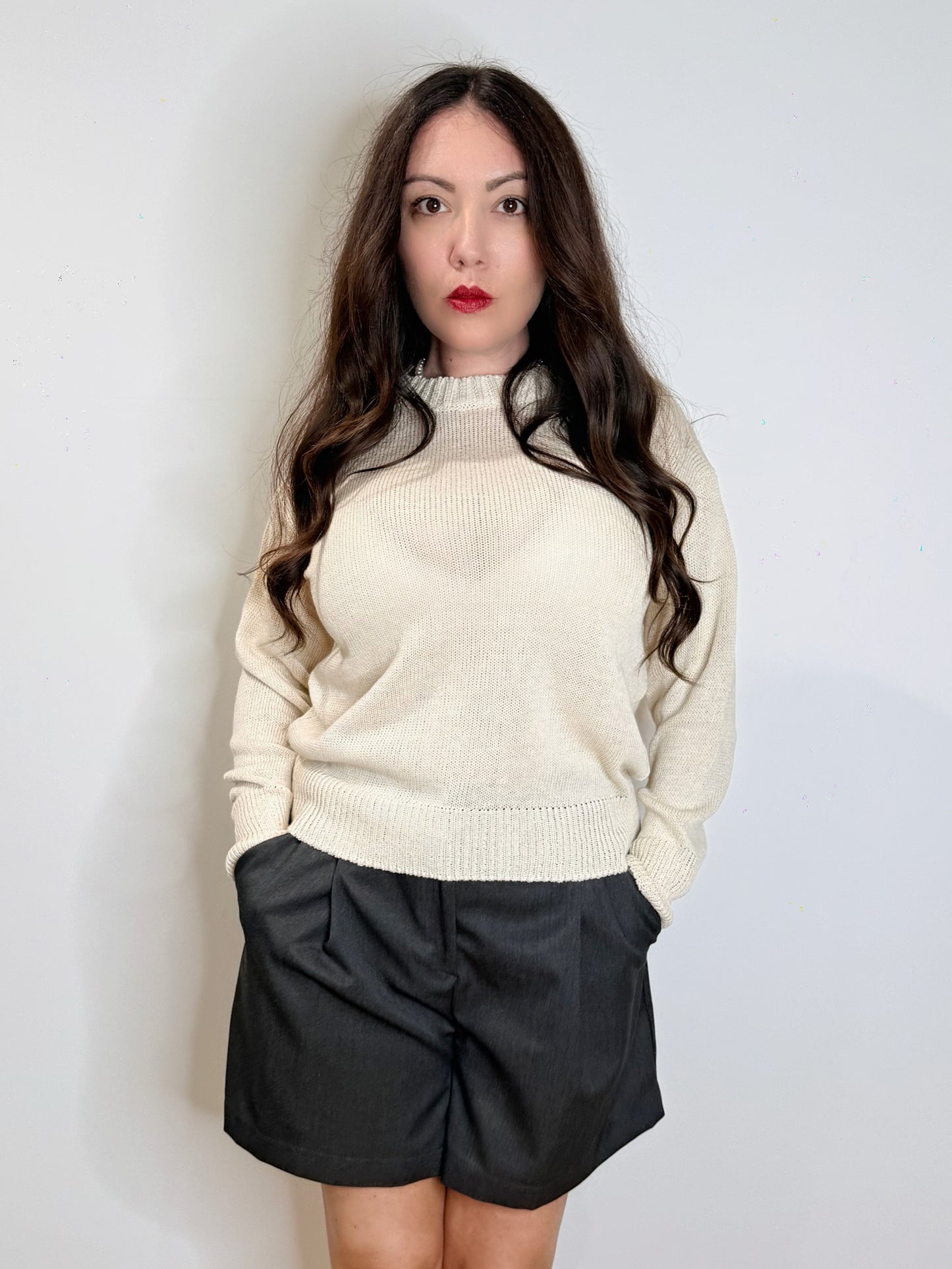 Maglia in 100% cotone panna