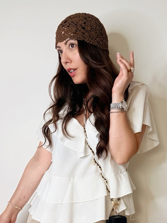 Cappello crochet cioccolato