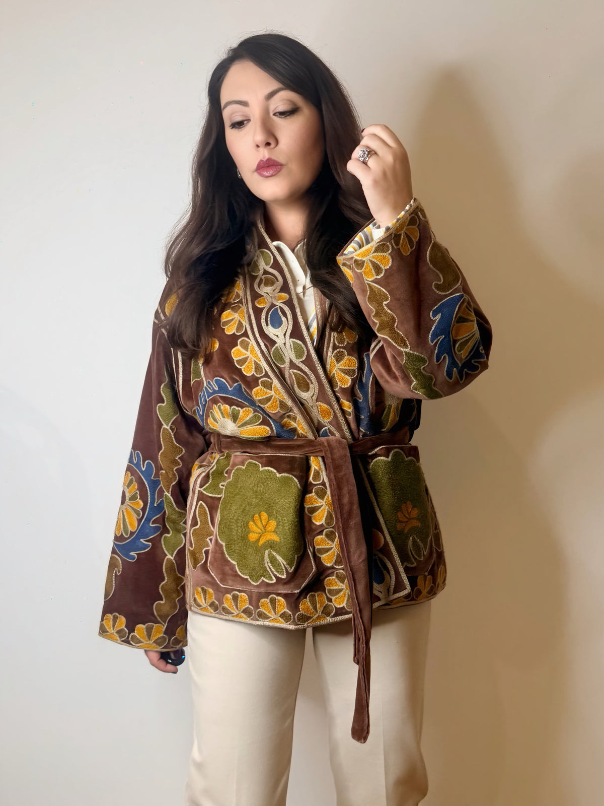 Giacca kimono India in velluto