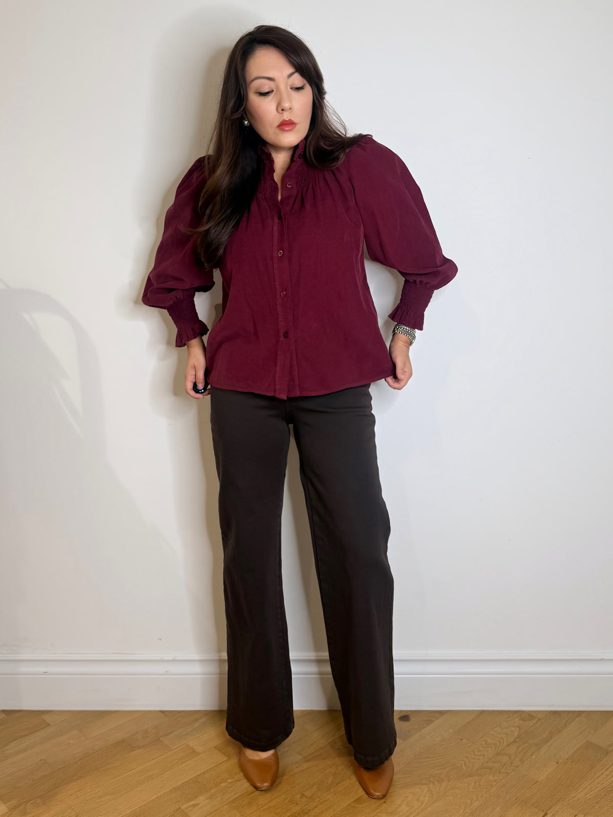 Jeans wide leg testa di moro