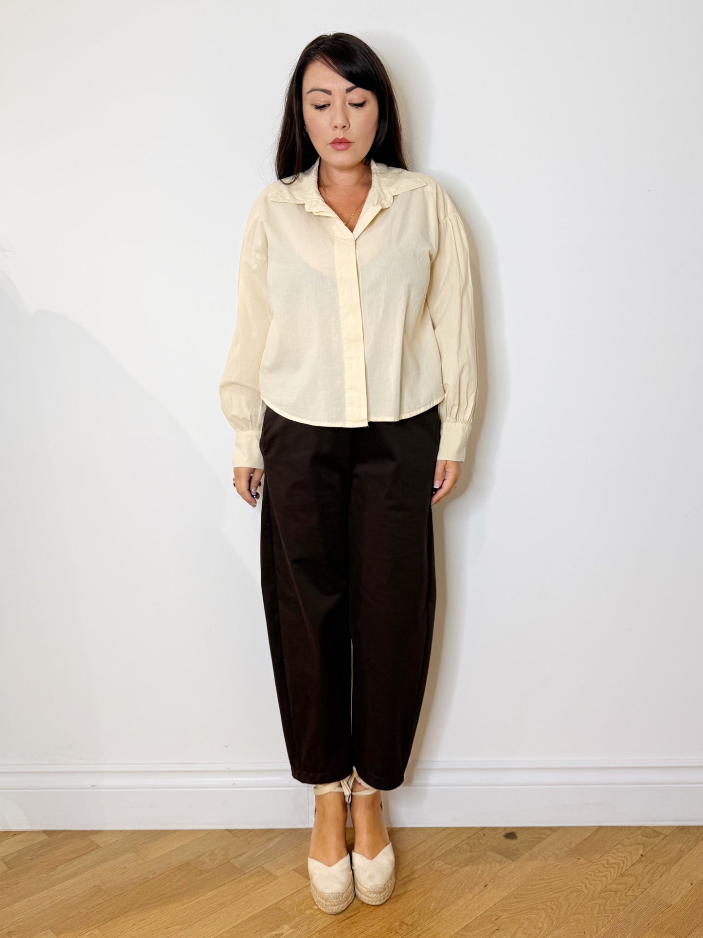 Pantalone barrel testa di moro