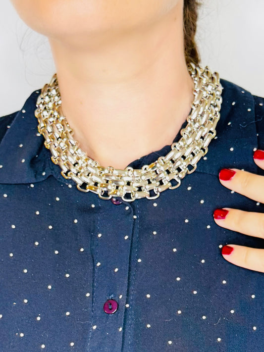 Collana in maglia silver
