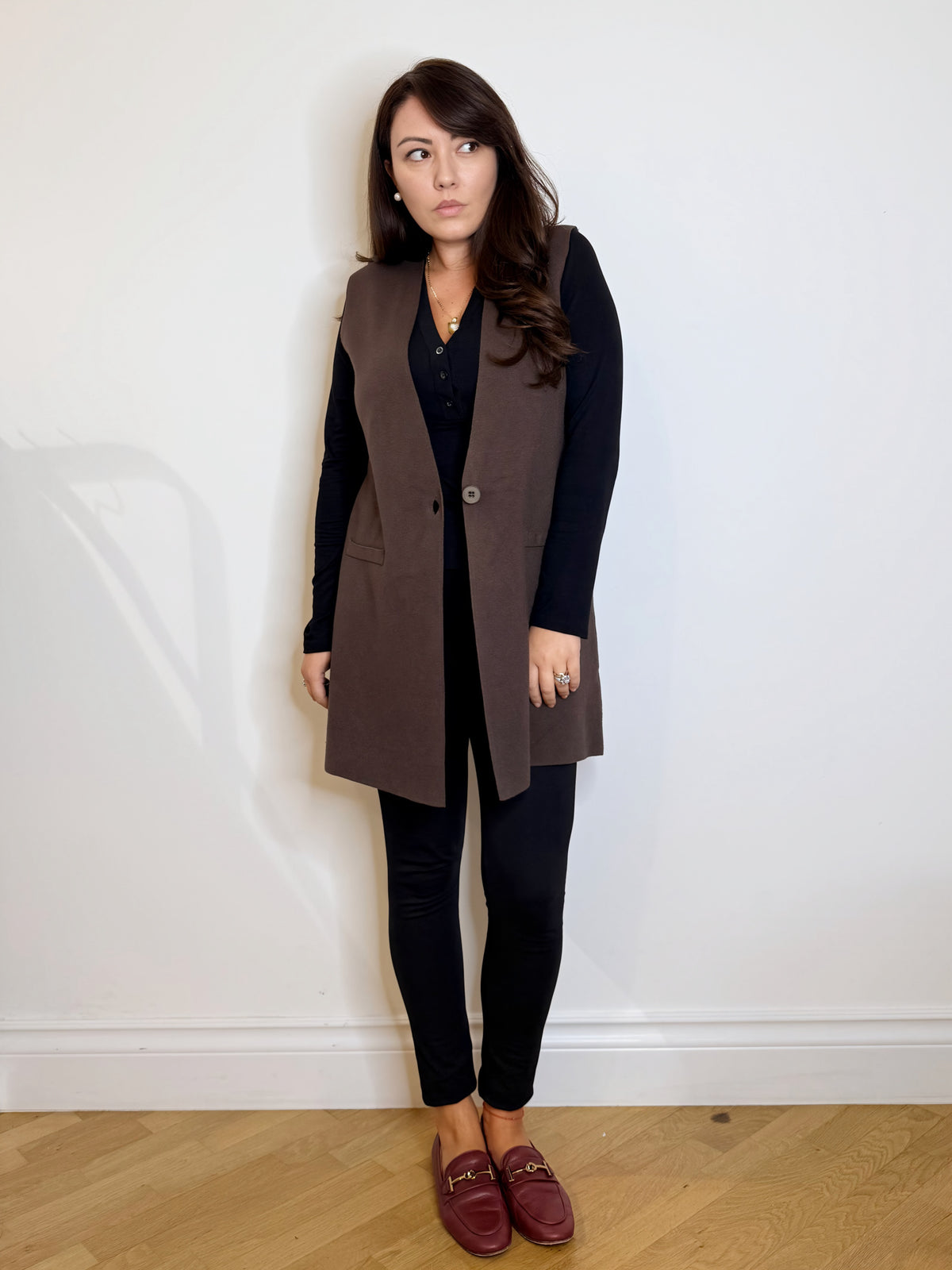 Gilet in maglia cioccolato