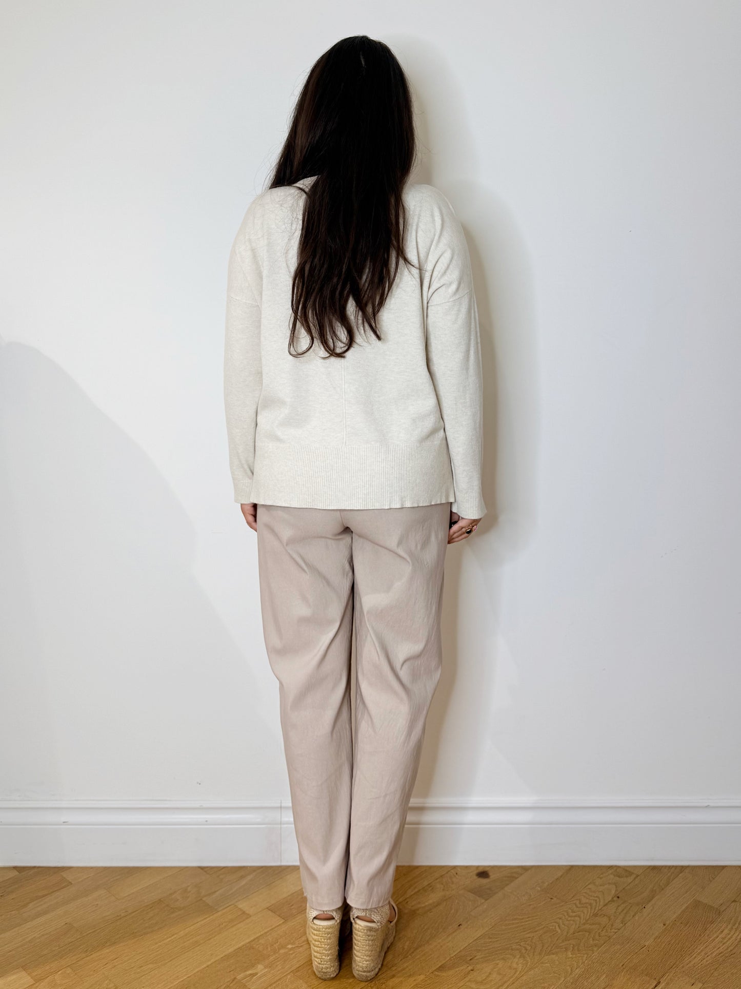 Maglia svasata panna