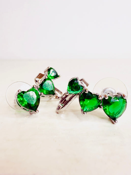 Ear cuff trilogy cuori verdi
