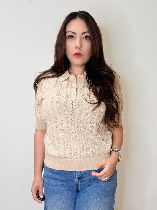 Polo in 100% Cotone beige