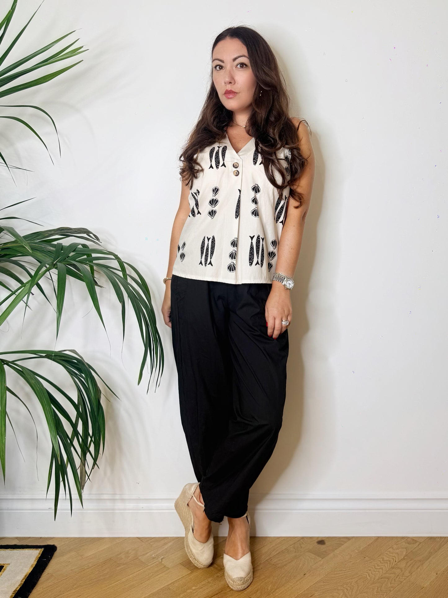 Pantalone in cotone nero