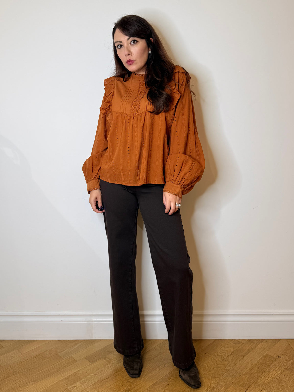 Camicia bohemien cotone zucca