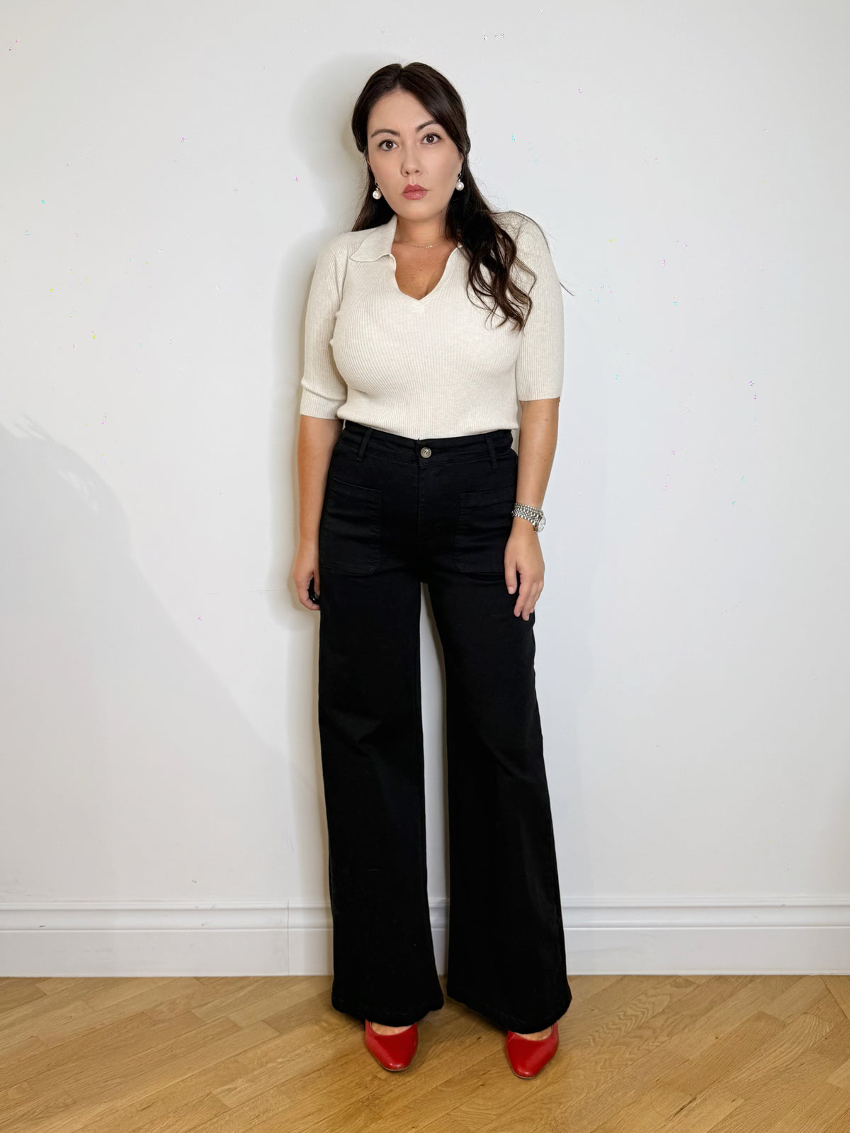 Pantalone jeans wide leg