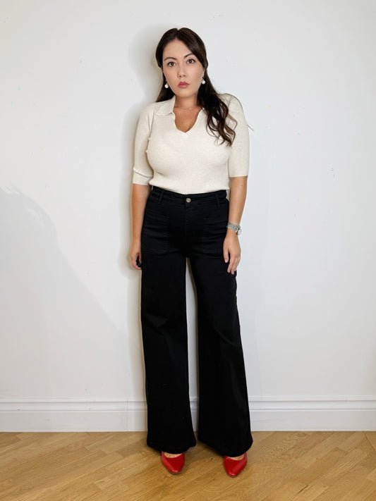 Pantalone jeans wide leg