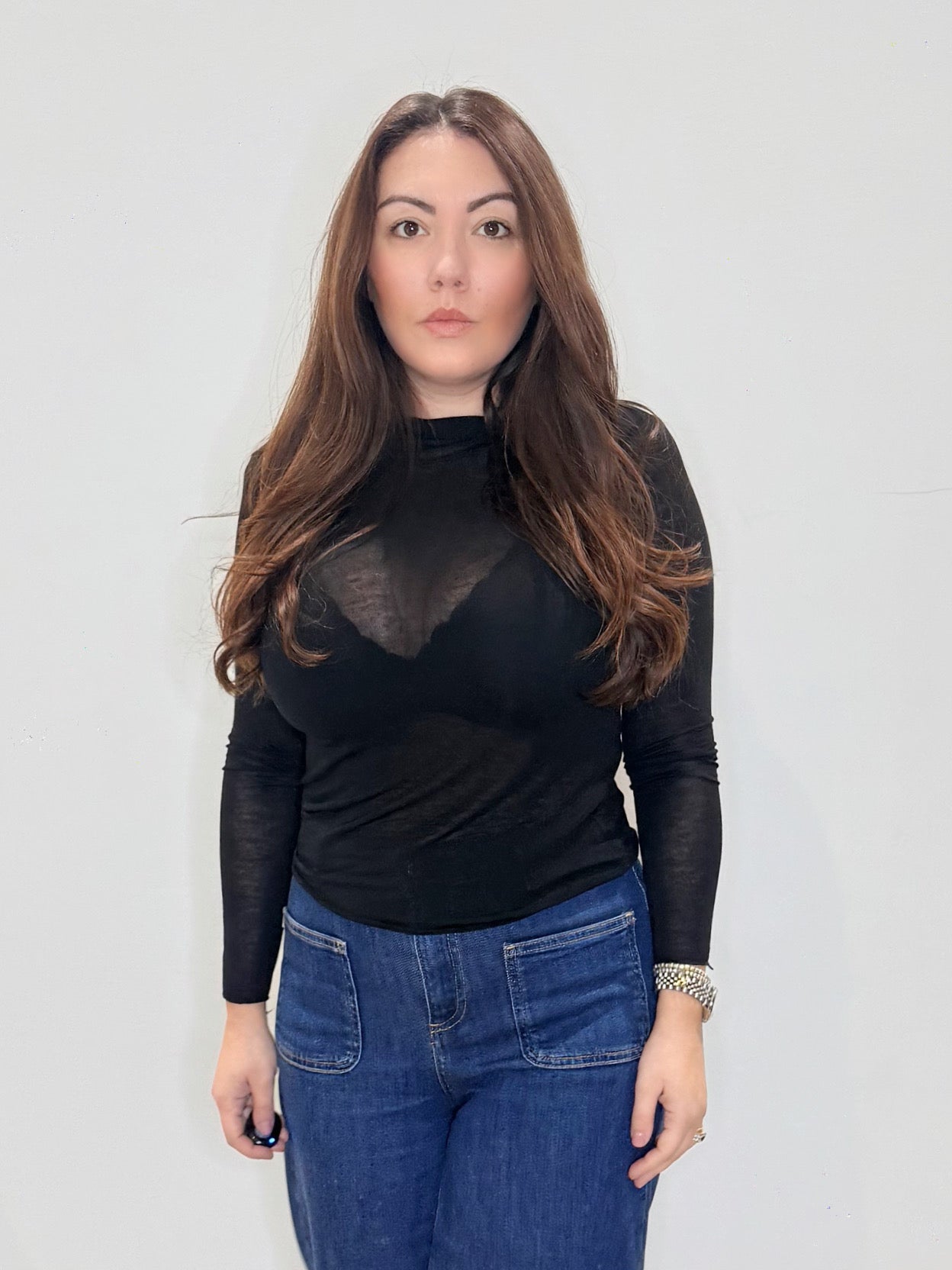 Maglia misto cashmere ultra light nera