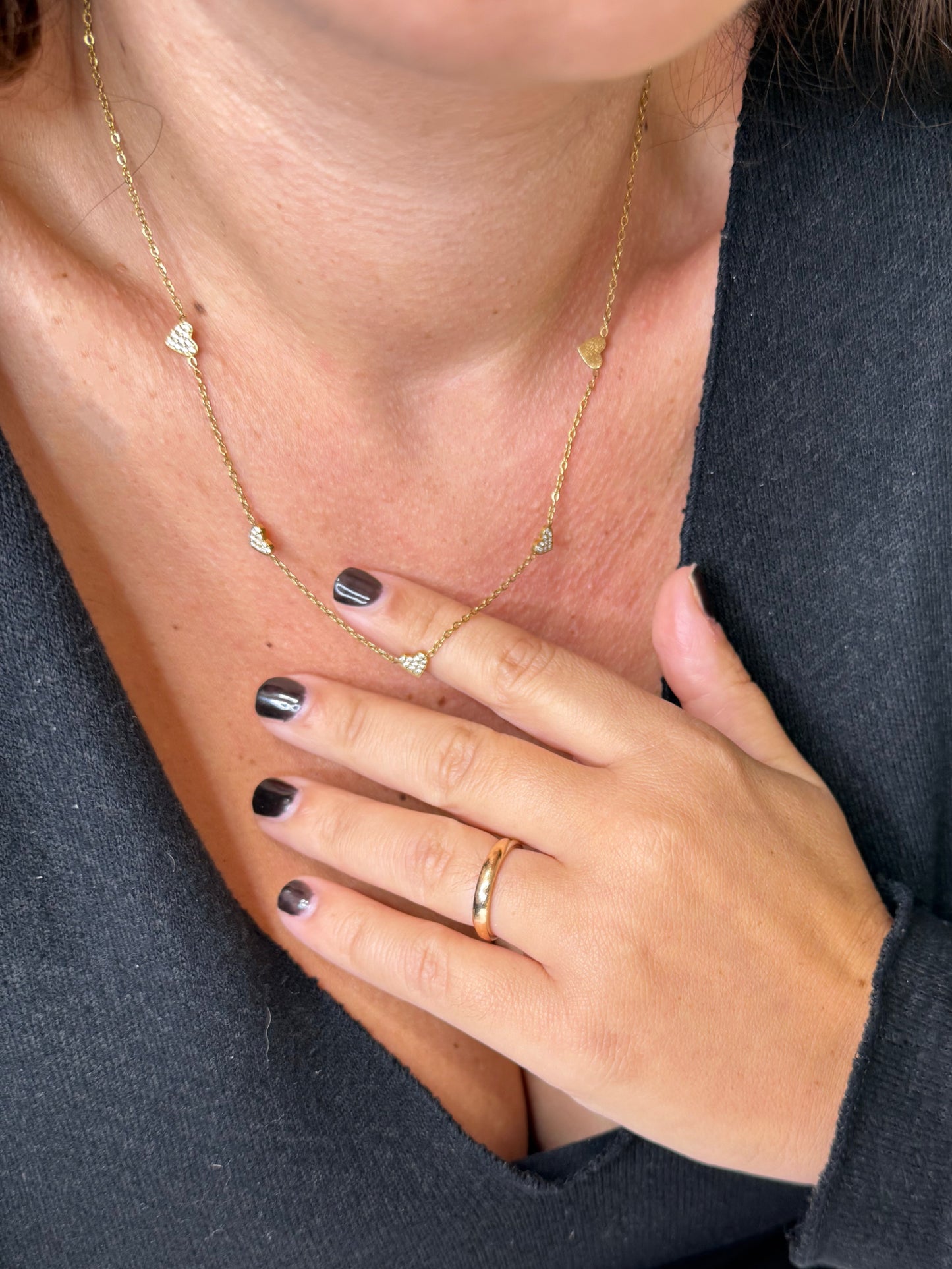 Collana cuoricini gold