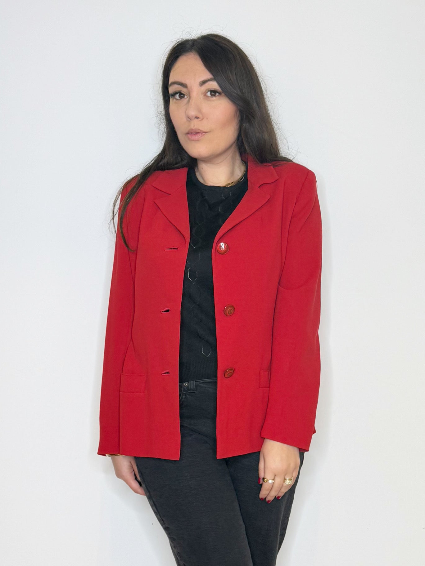 Giacca rossa foderata