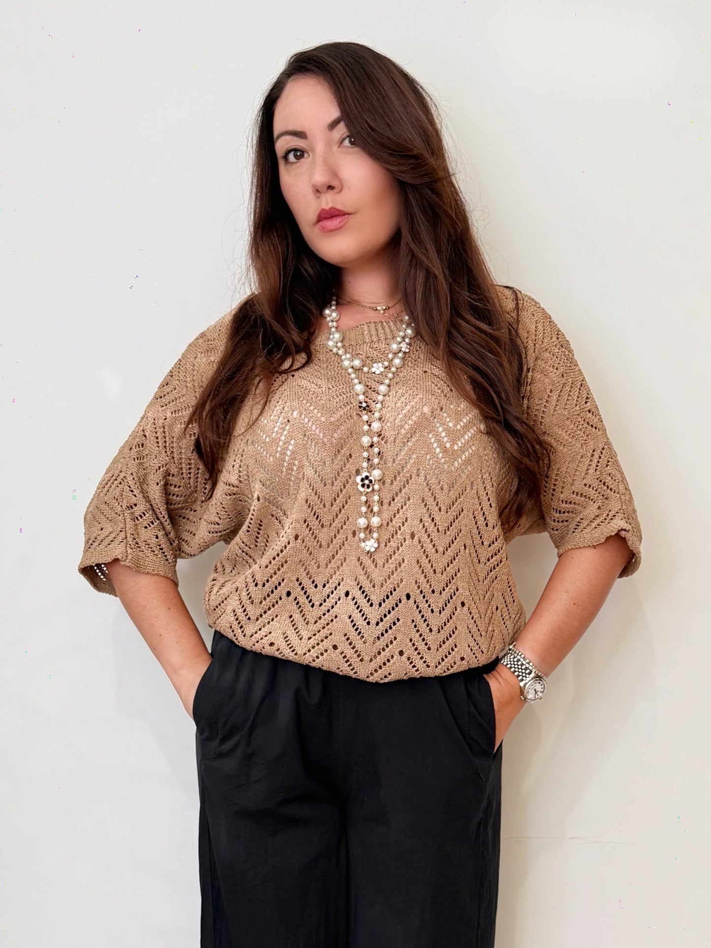 Maglia traforata 100% cotone