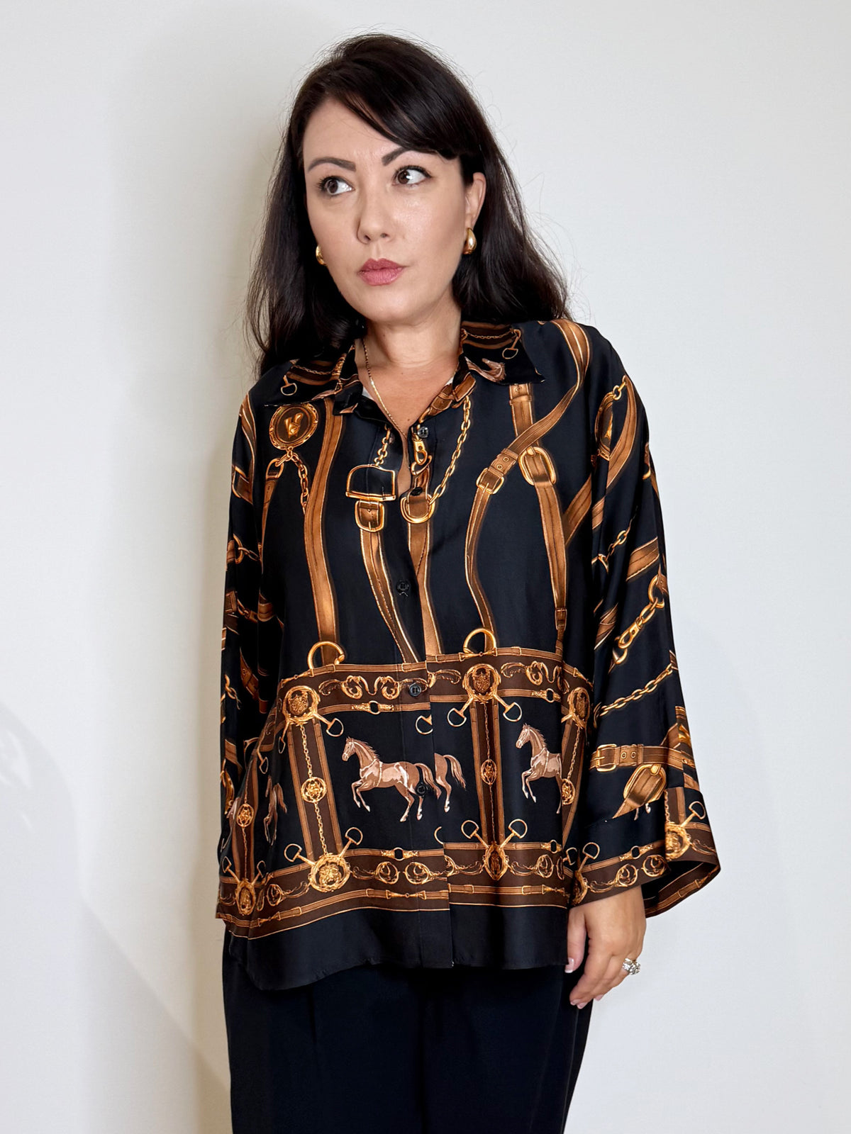 Camicia stampa equestre