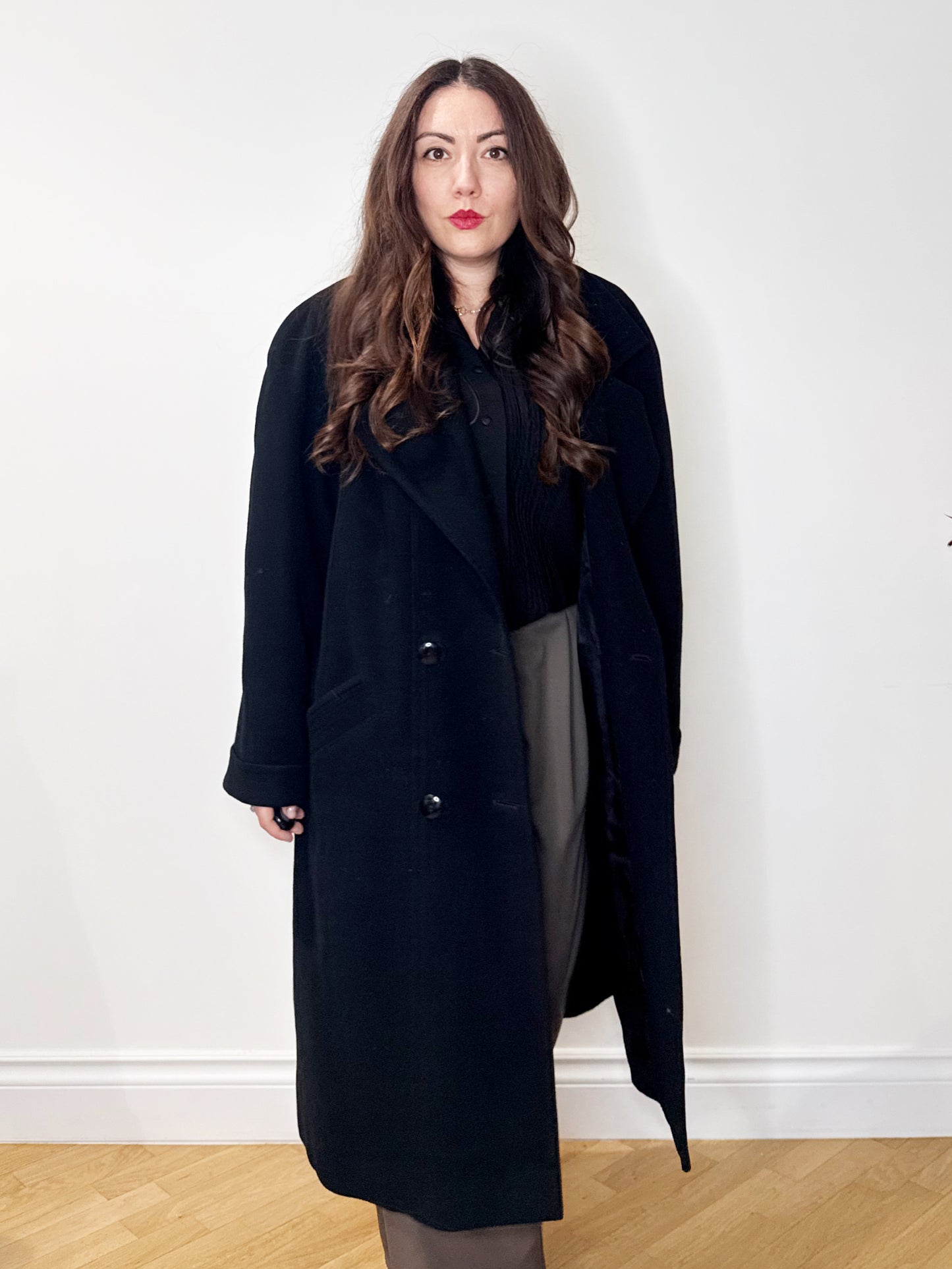 Cappotto nero lana e cashmere