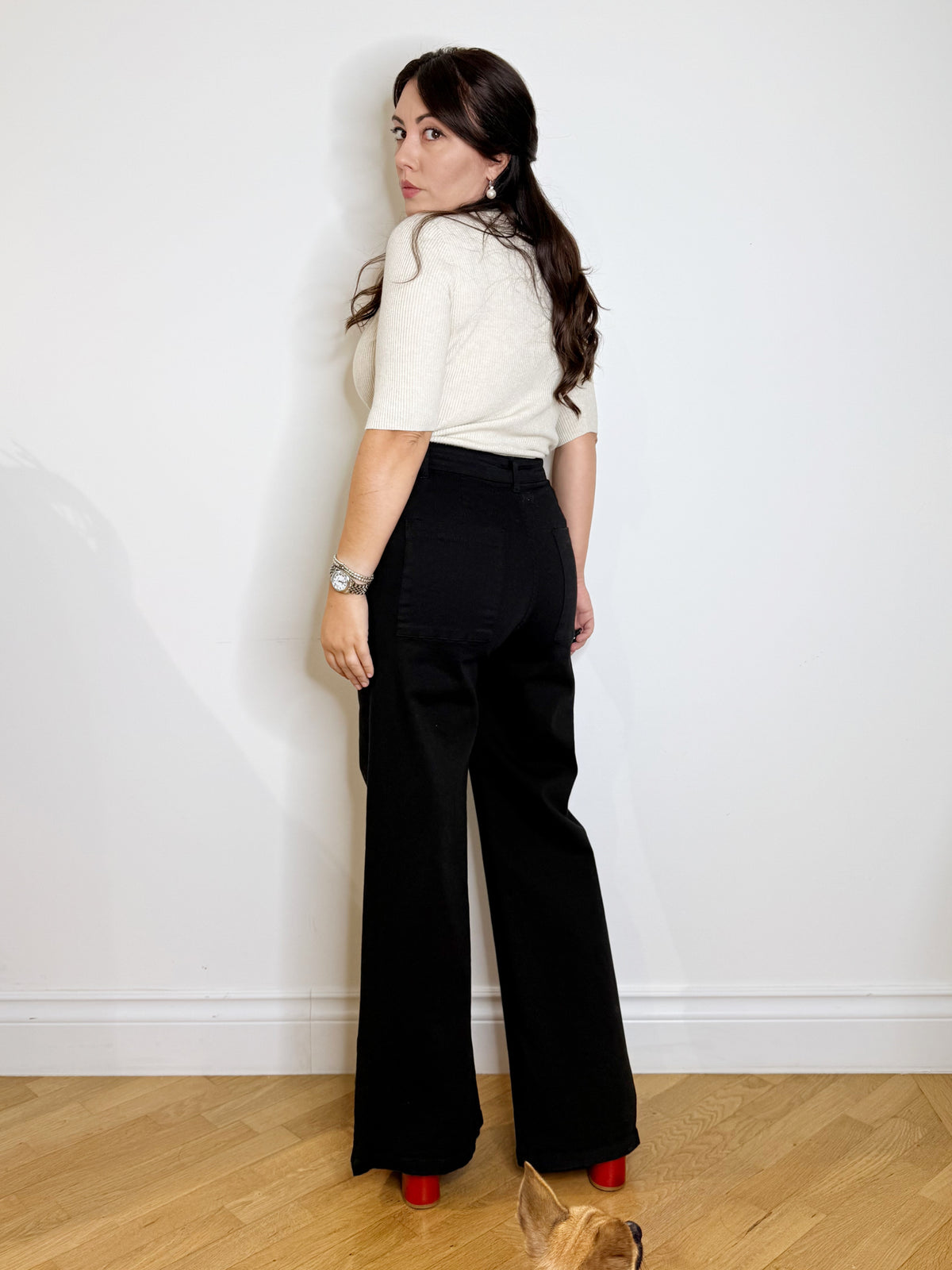 Pantalone jeans wide leg