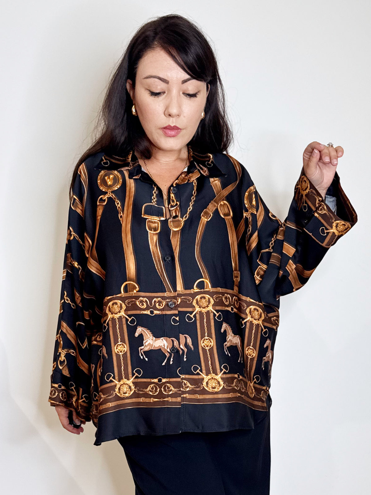 Camicia stampa equestre