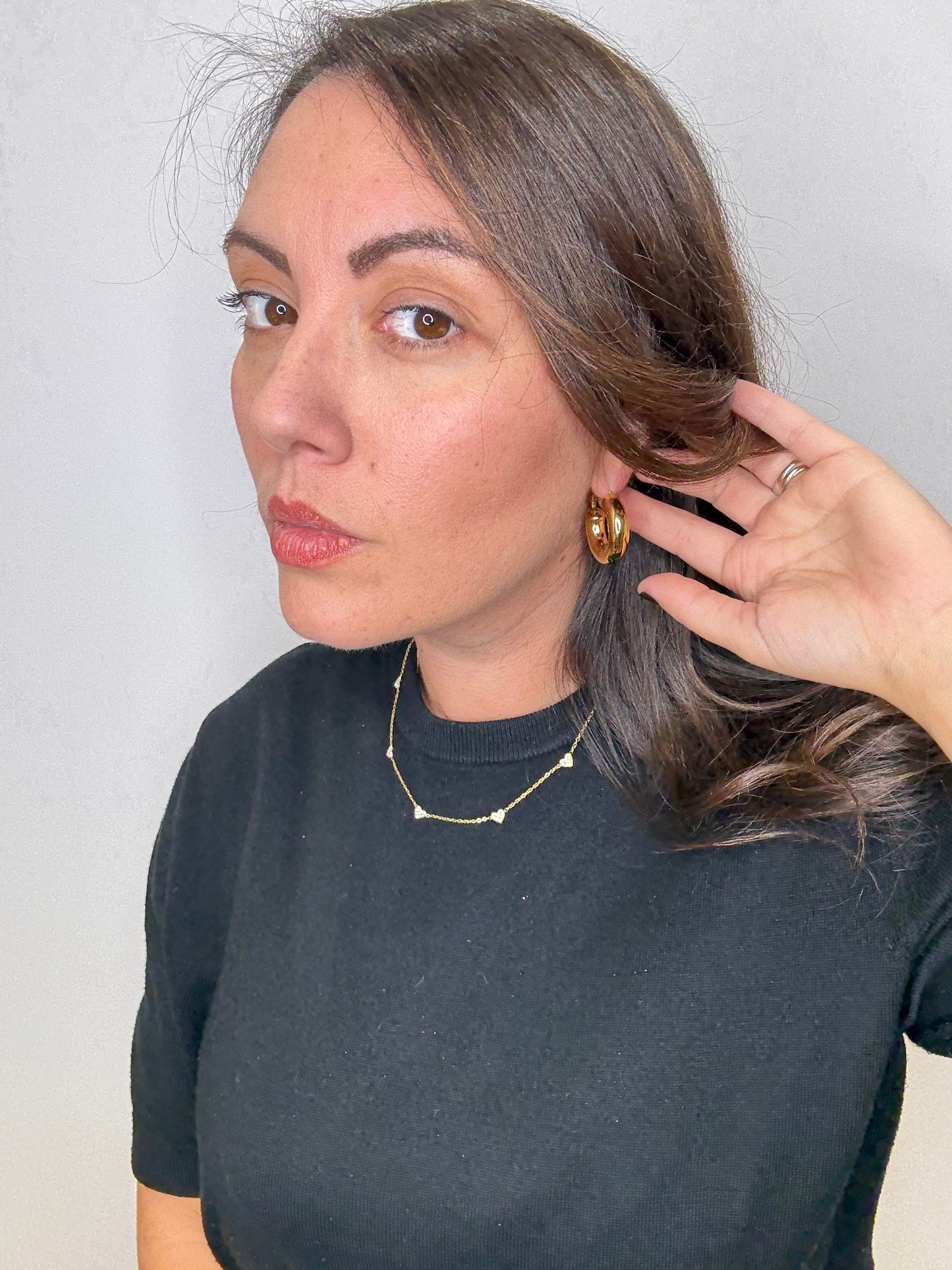 Orecchini bombati cerchi medi