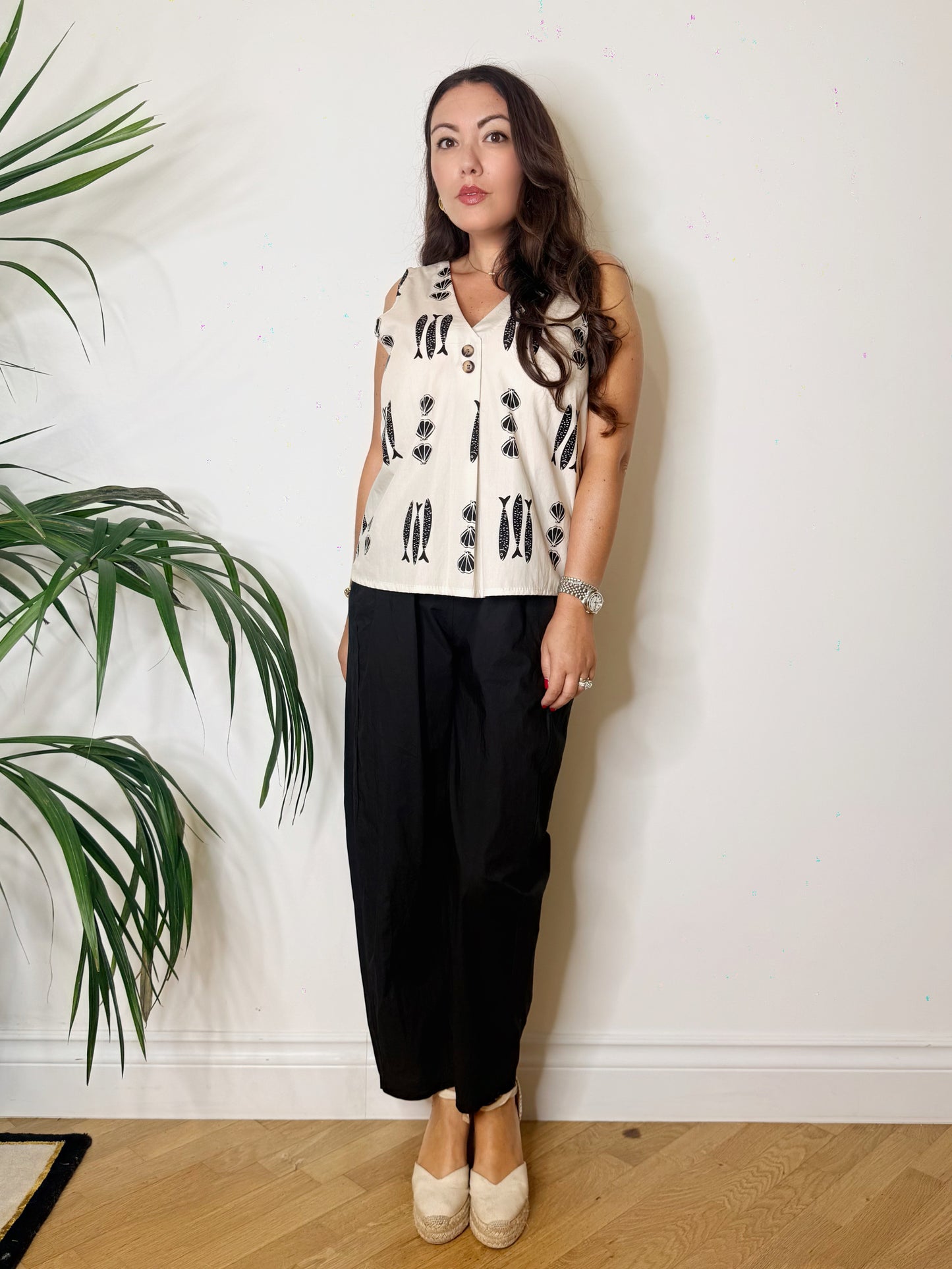 Pantalone in cotone nero