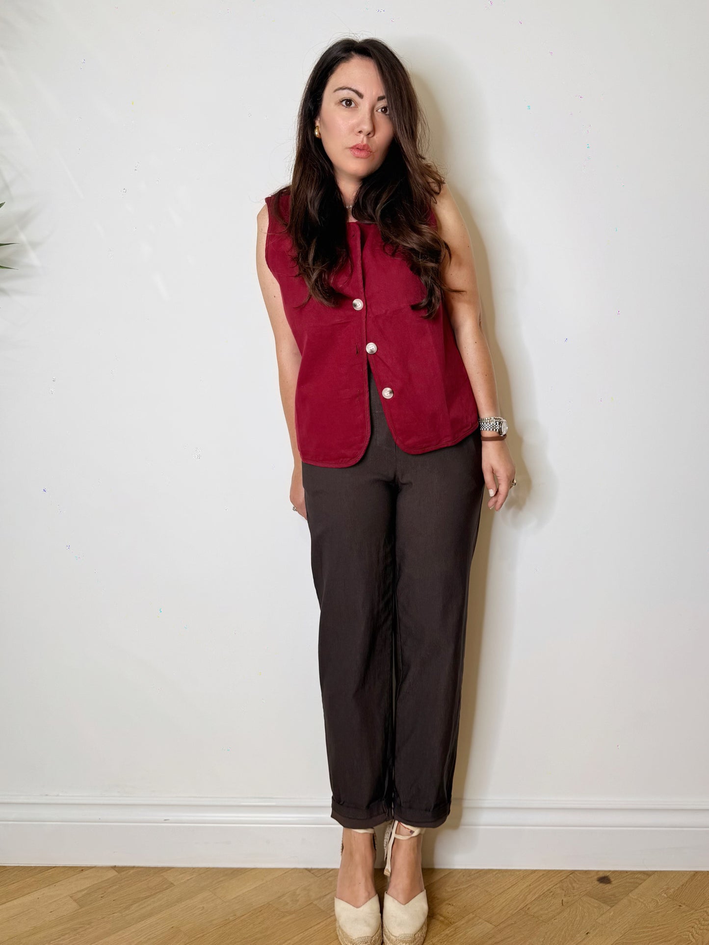 Pantaloni Chino elasticizzati moro