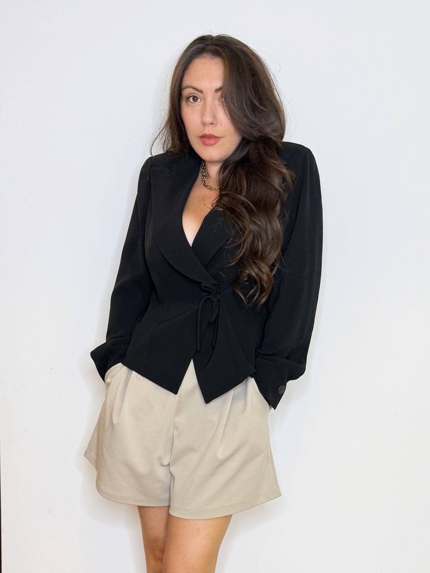 Giacca nera con fiocco Max Mara