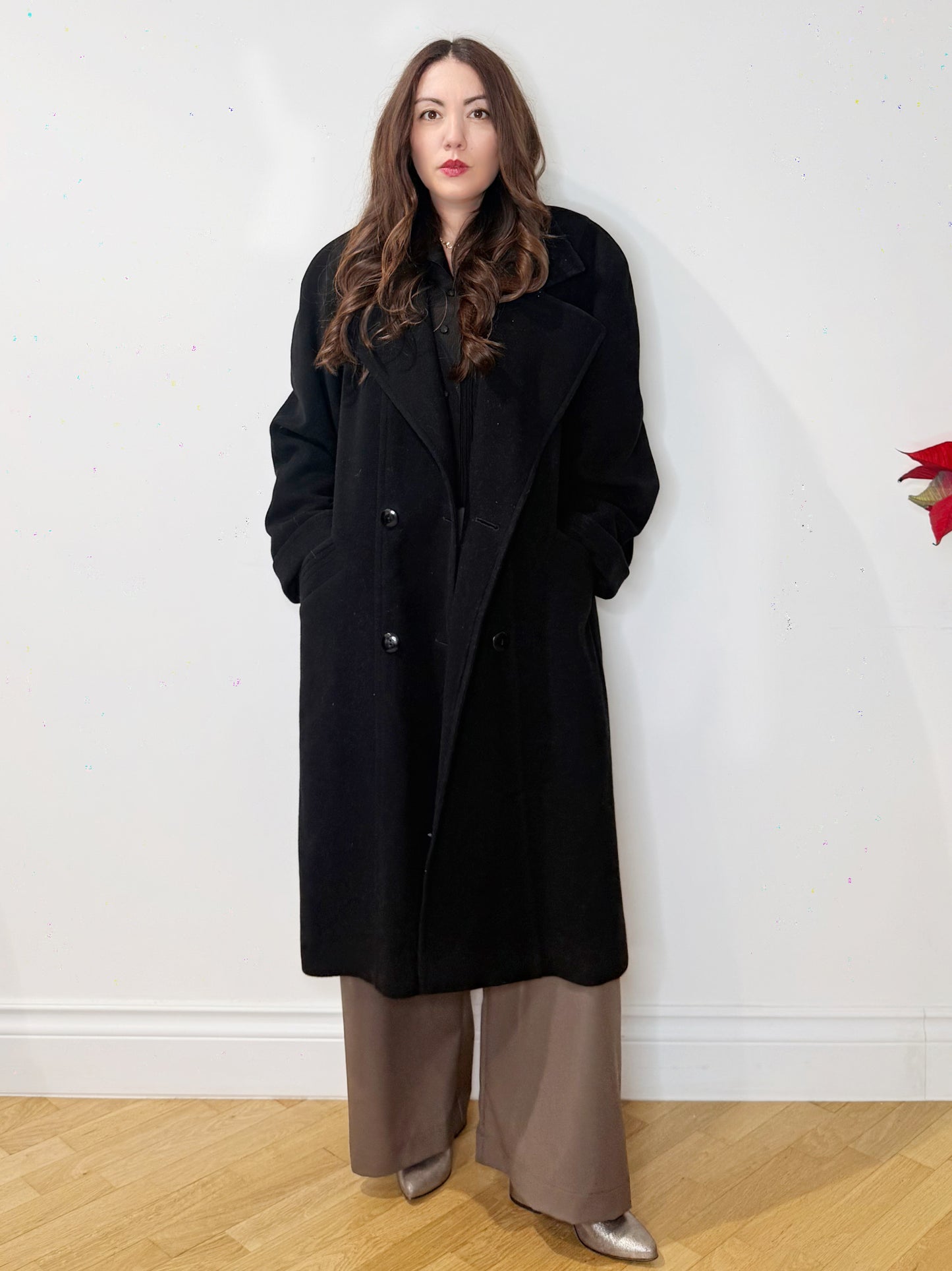 Cappotto nero lana e cashmere