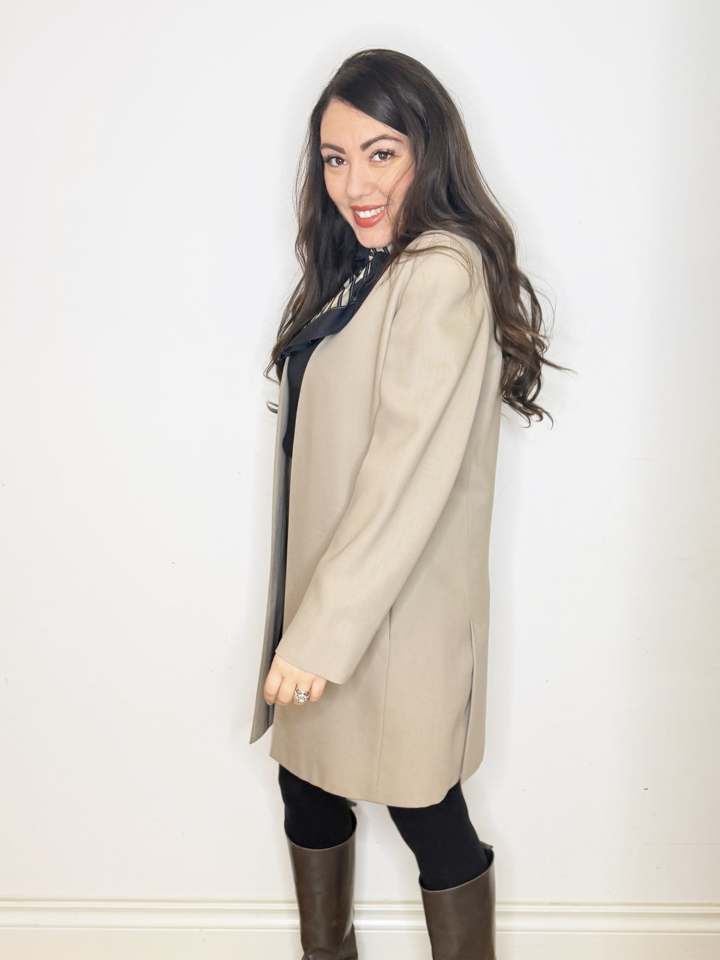 Spolverino in fresco lana beige