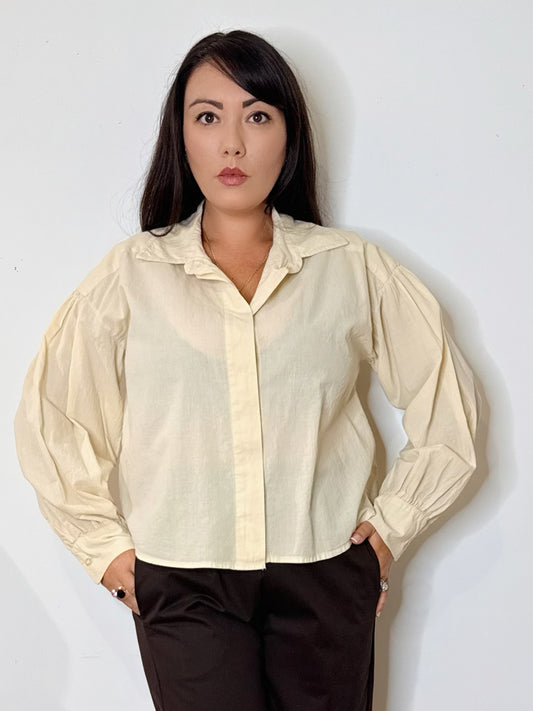 Scamicia svasata 100% cotone crema