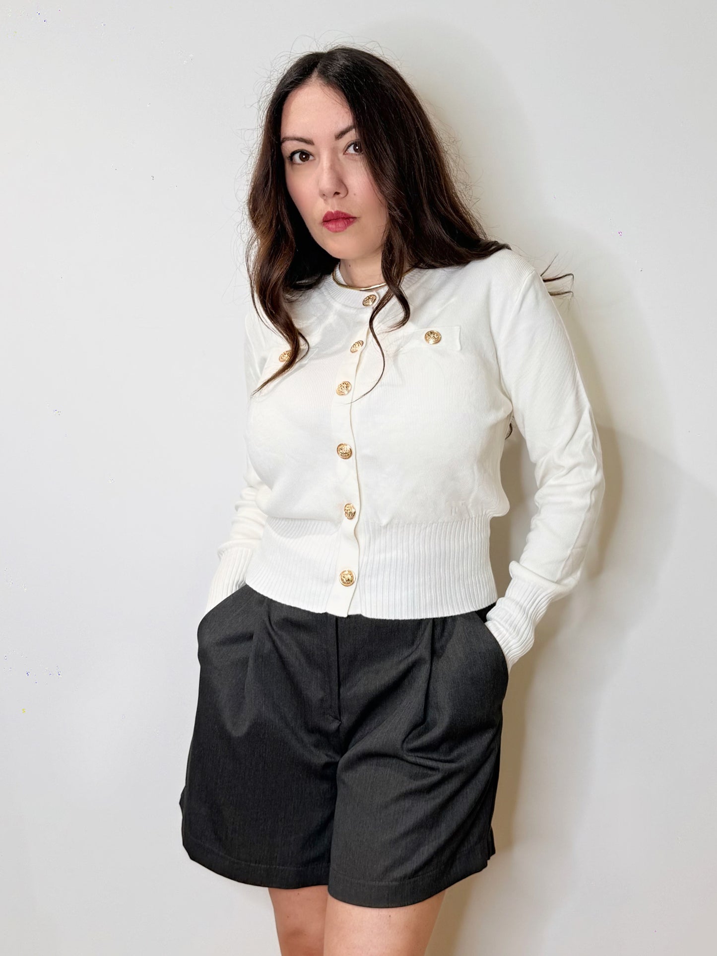 Cardigan bon ton panna