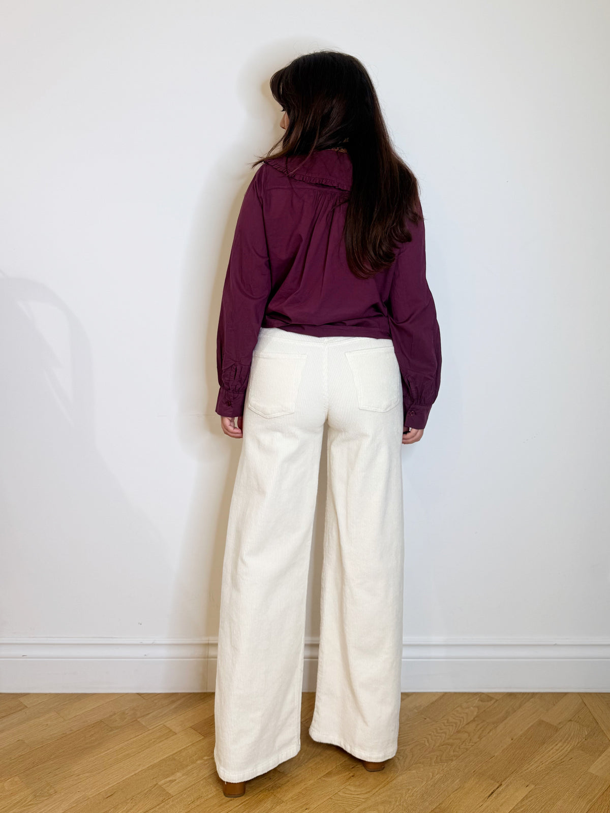 Pantalone in velluto bianco