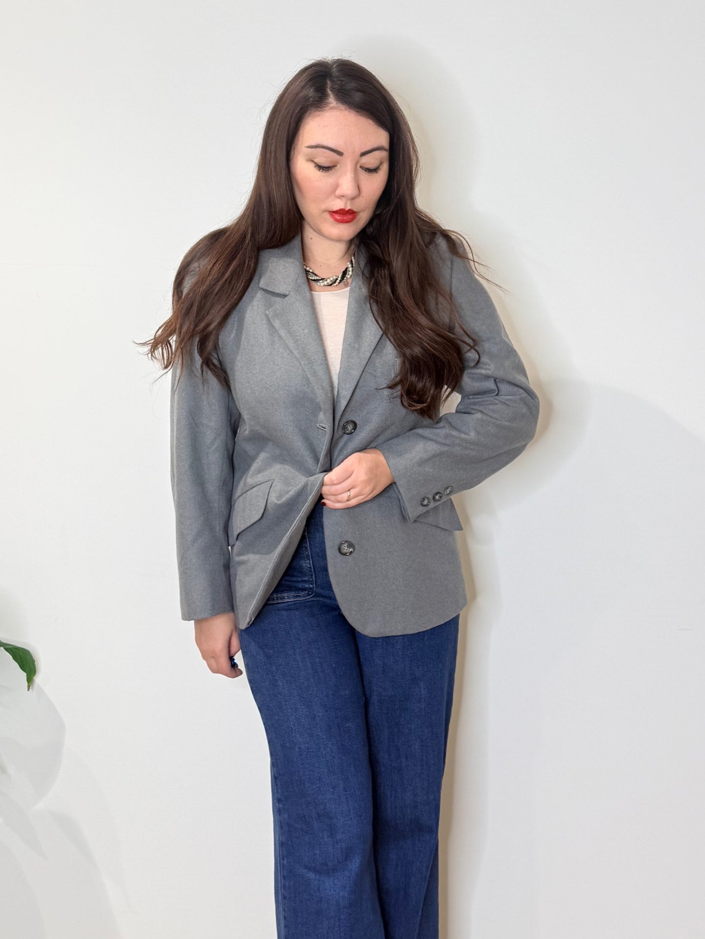 Giacca grigia dritta