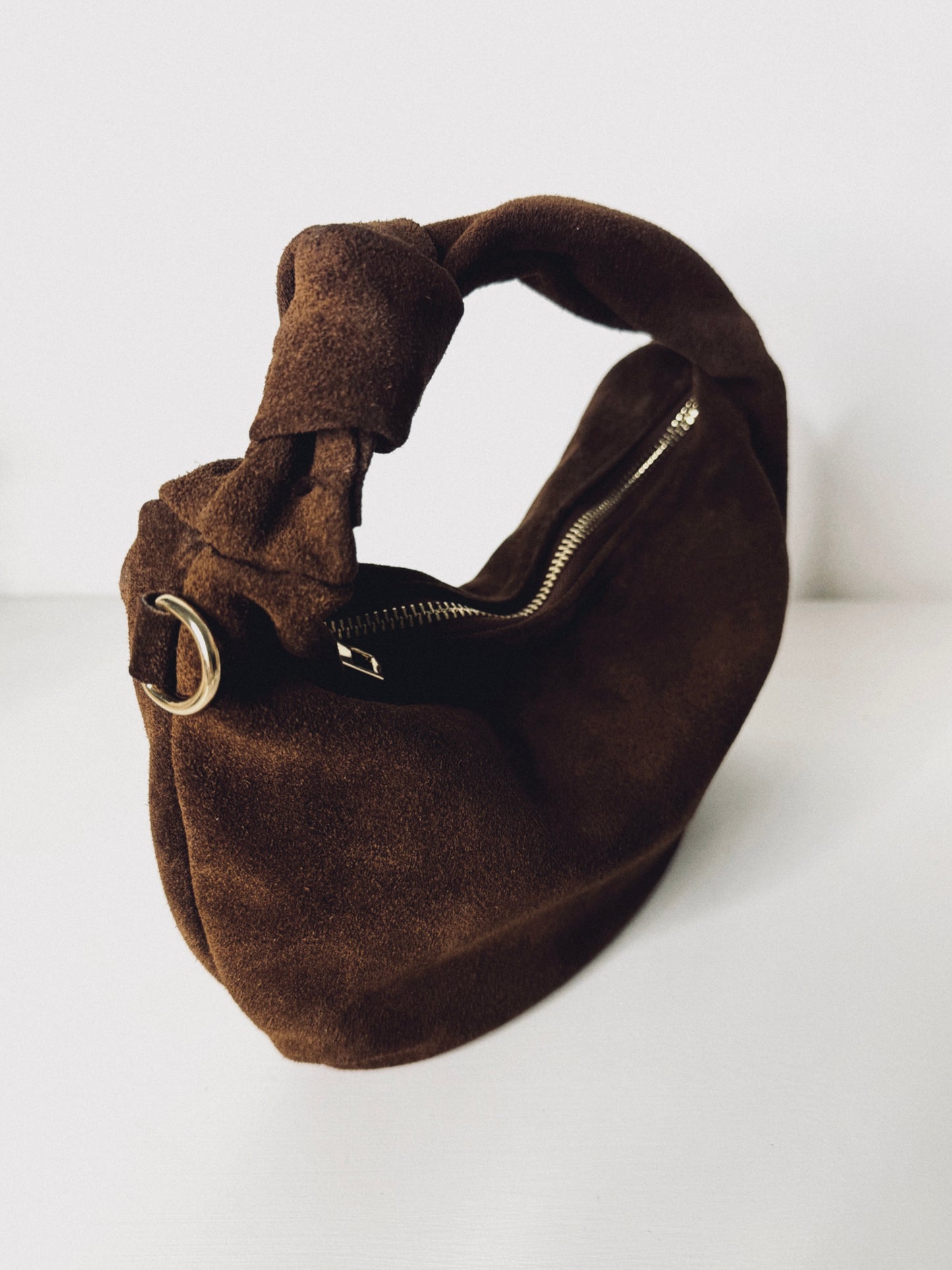 Borsa NODO in suede marrone
